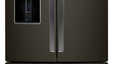 5 Whirlpool black counter depth French door refrigerator
