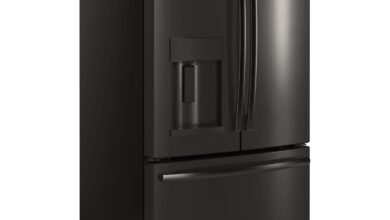 4 Black counter depth French door refrigerator