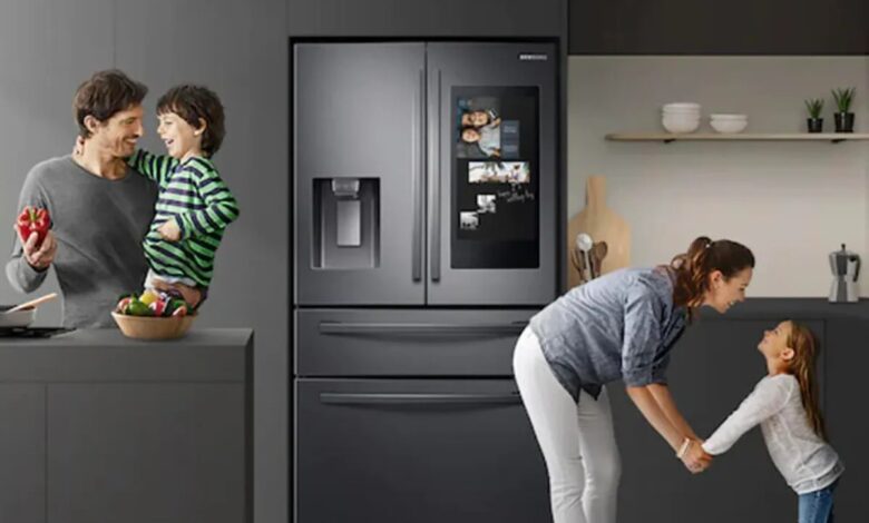 6 Samsung counter depth French door refrigerator black stainless